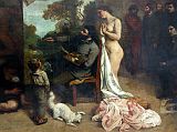 Paris Musee D'Orsay Gustave Courbet 1854-55 The Artist's Studio Close Up 